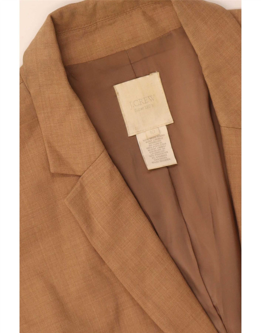 J. Crew Damen-Blazerjacke mit 2 Knöpfen, US 10, große braune Wolle