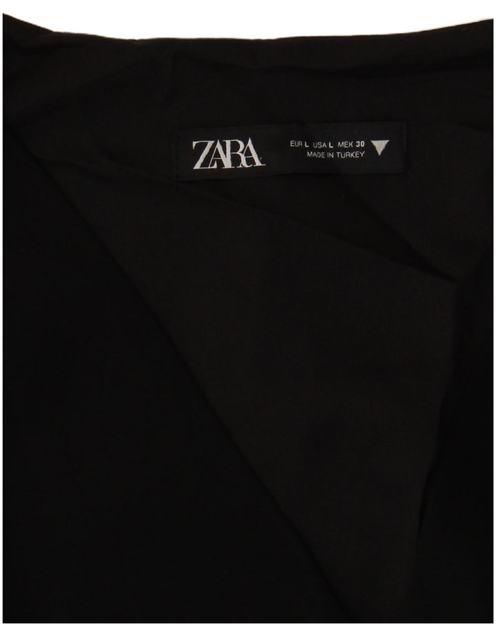 Zara Damen A-Linien-Kleid UK 16 Large Schwarz
