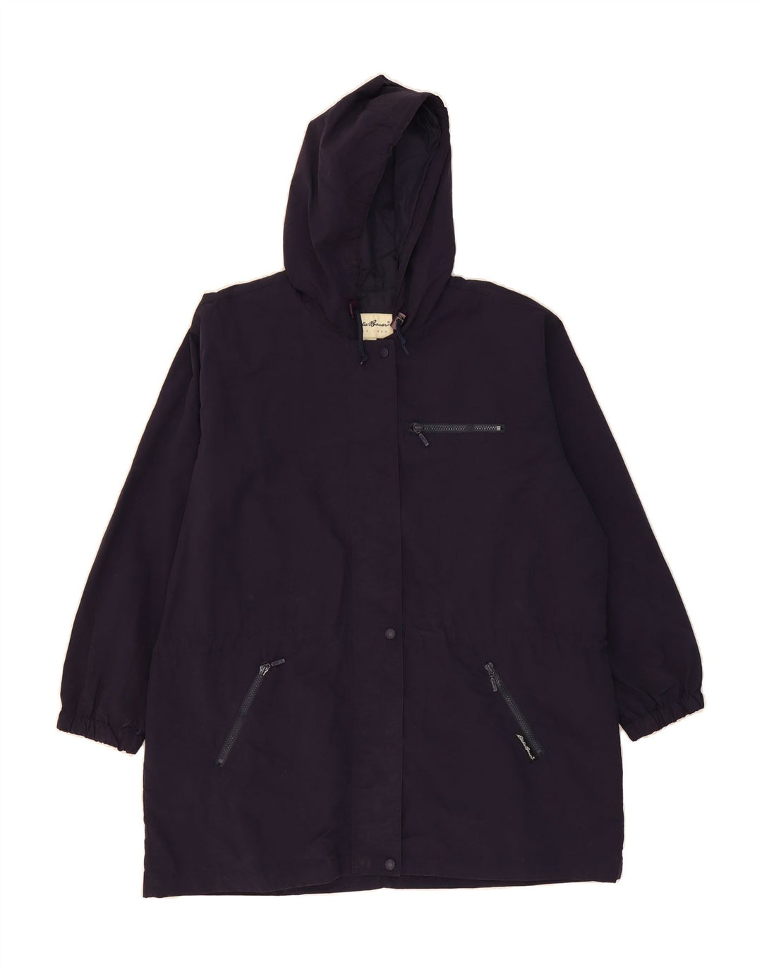 EDDIE BAUER Womens Oversized Hooded Raincoat UK 18 XL Navy Blue Nylon Vintage Eddie Bauer and Second-Hand Eddie Bauer from Messina Hembry 
