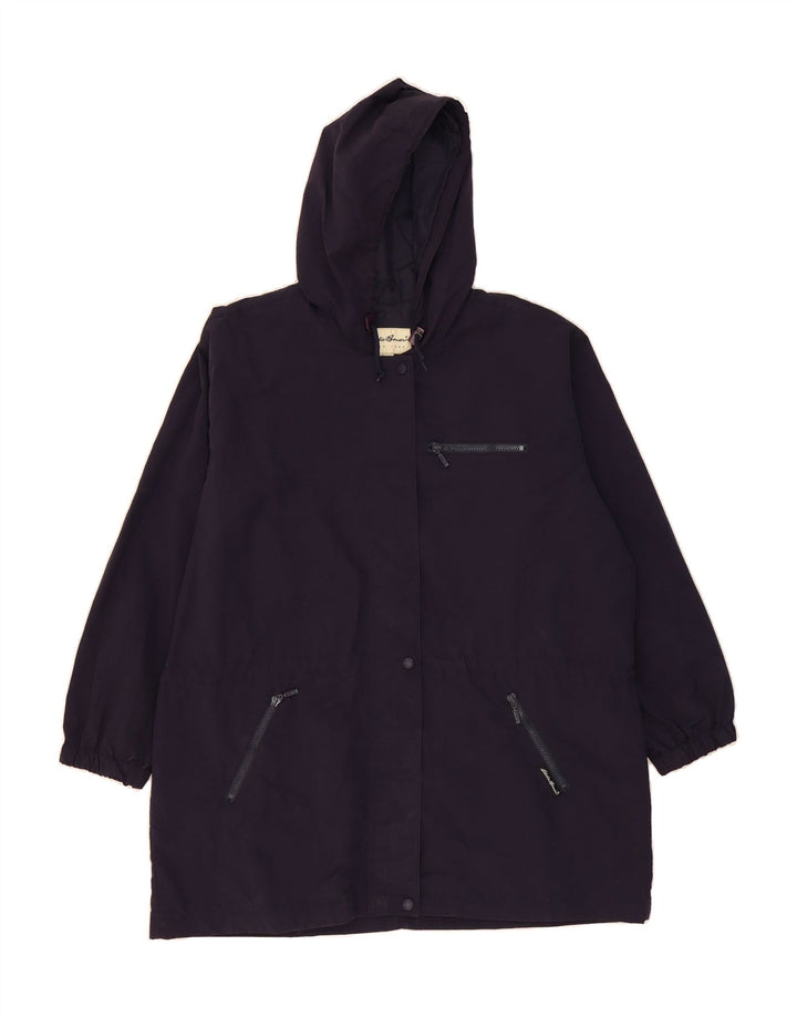 EDDIE BAUER Womens Oversized Hooded Raincoat UK 18 XL Navy Blue Nylon Vintage Eddie Bauer and Second-Hand Eddie Bauer from Messina Hembry 