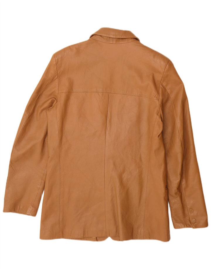 VINTAGE Herren 2-Knopf-Lederblazer IT 48 Mittelbeiges Leder