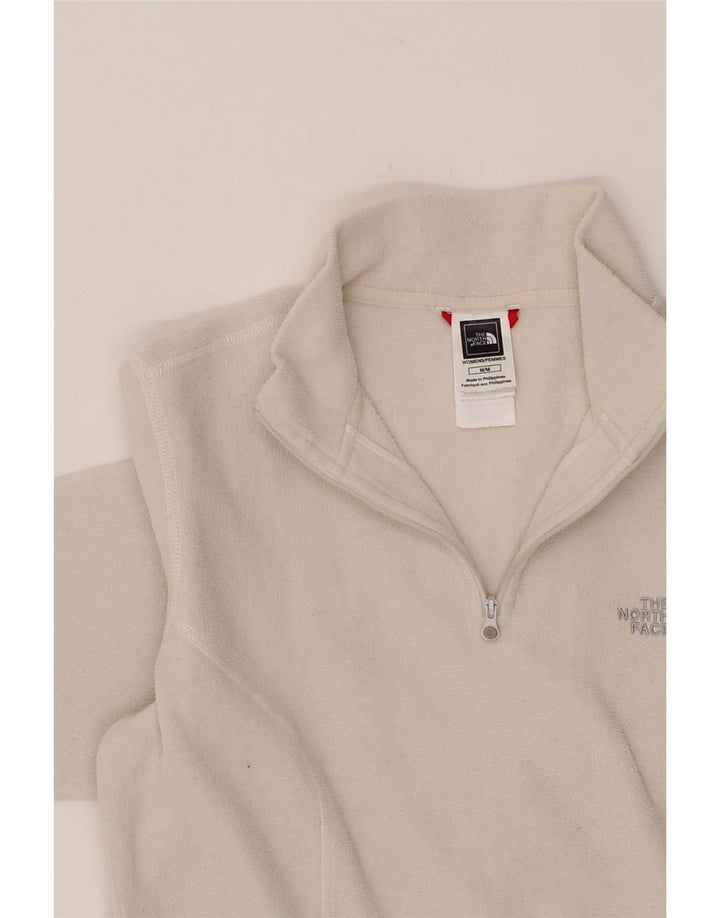FAT FACE Womens Zip Neck Fleece Jumper UK 14 Medium White Polyester Vintage Fat Face and Second-Hand Fat Face from Messina Hembry 