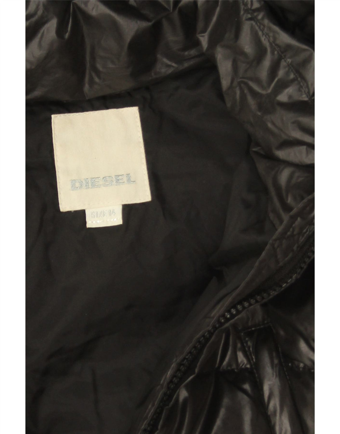Diesel Mädchen-Daunenmantel mit Kapuze, 13–14 Jahre, schwarzes Polyester