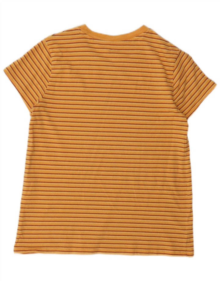 Levi's Damen T-Shirt Top UK 12 Mittelorange gestreift aus Baumwolle