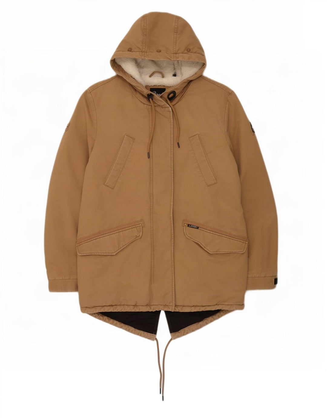 Superdry Damen-Oversize-Sherpa-Parka mit Kapuze, Gr. 10, Beige