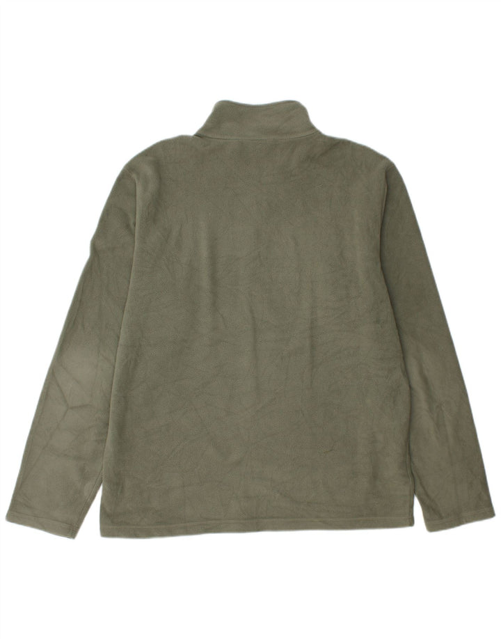 Eddie Bauer Herren-Fleecepullover mit Reißverschluss am Hals, mittleres Khaki, Polyester