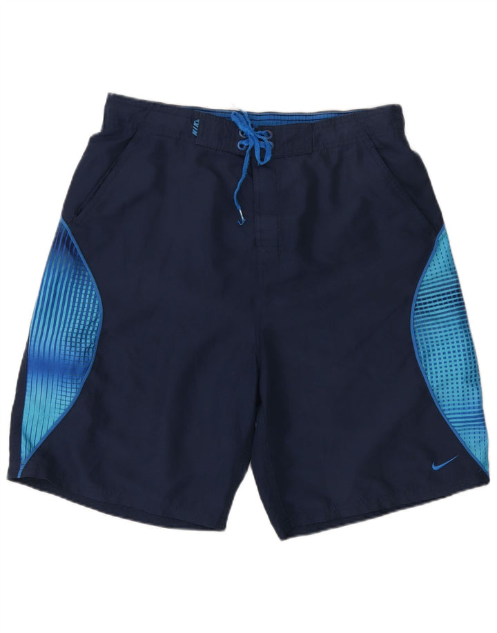 Nike Herren-Badeshorts, Größe S, Marineblau, Farbblock-Polyester