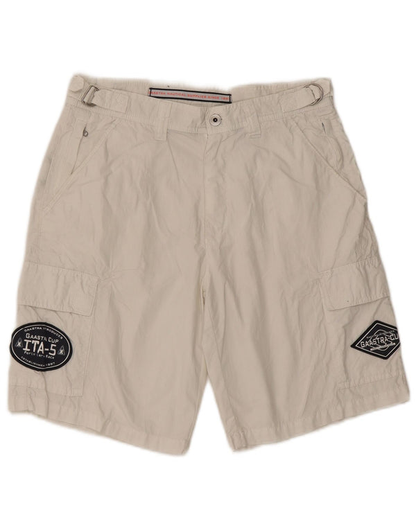 Gaastra Herren-Cargoshorts mit Grafik, Größe S, W29, weiße Baumwolle