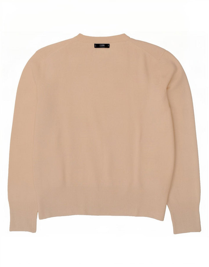 Massimo Dutti Damen-Pullover mit Rundhalsausschnitt, Gr. 14, Mittelbeige