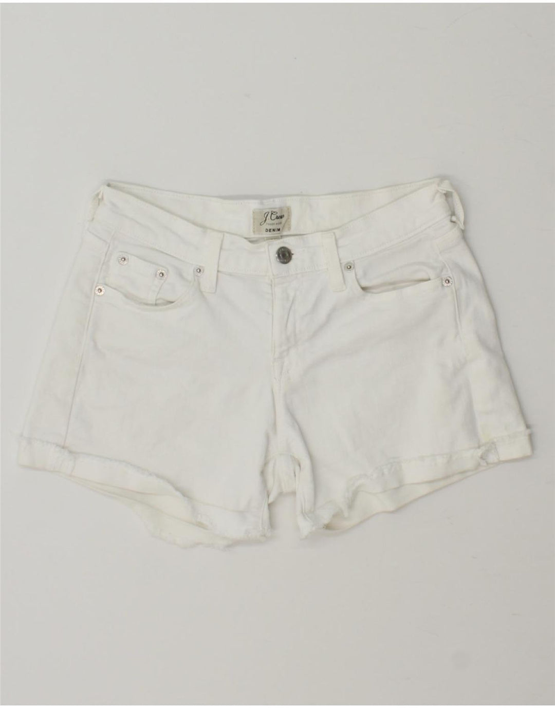 J. CREW Womens Denim Shorts W24 XS White Cotton Vintage J. Crew and Second-Hand J. Crew from Messina Hembry 