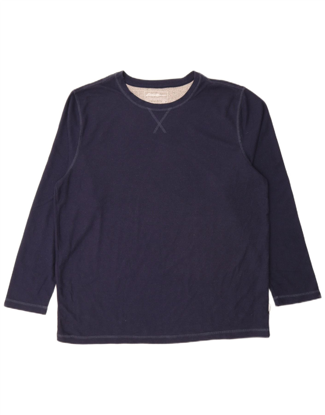 Eddie Bauer Herren Top Langarm XL Marineblau Polyester