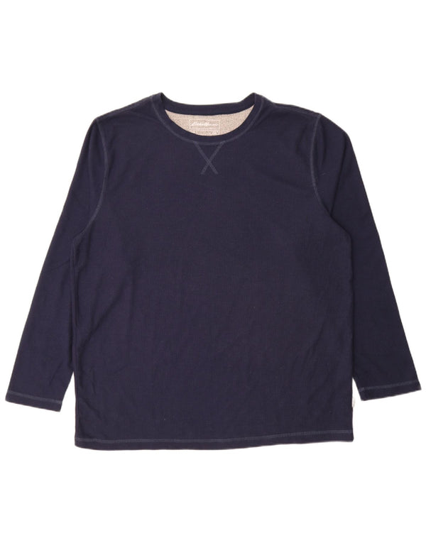 Eddie Bauer Herren Top Langarm XL Marineblau Polyester