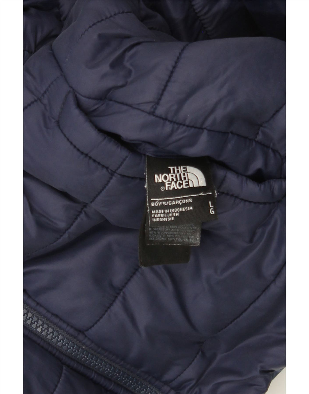 THE NORTH FACE Wattierte Jacke mit Kapuze für Jungen, 11–12 Jahre, Größe L, Marineblau
