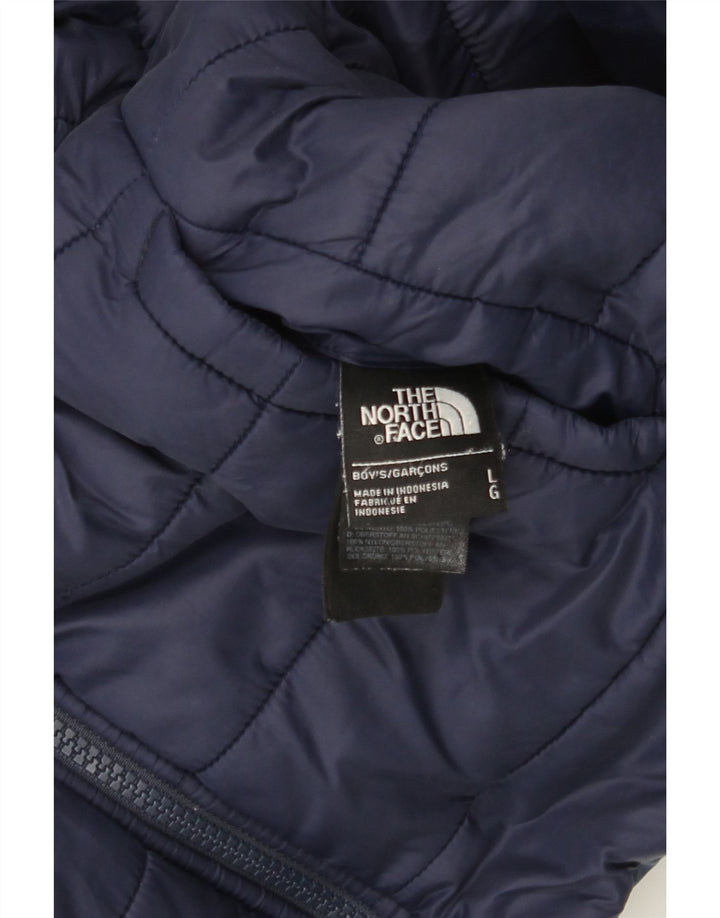 THE NORTH FACE Wattierte Jacke mit Kapuze für Jungen, 11–12 Jahre, Größe L, Marineblau