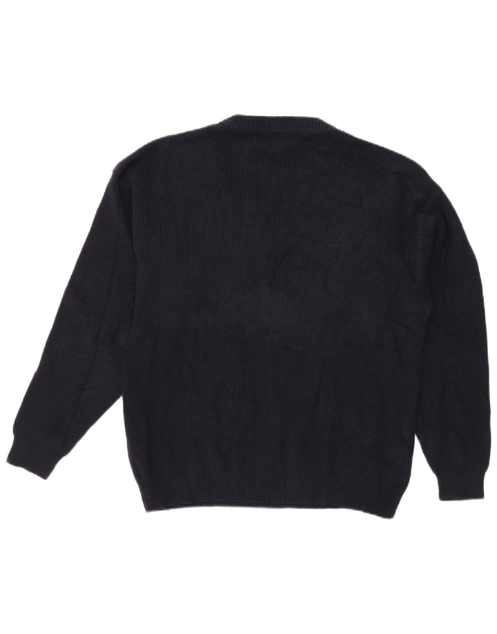 Eddie Bauer Herren-Pullover mit Rundhalsausschnitt, mittelmarineblaue Baumwolle