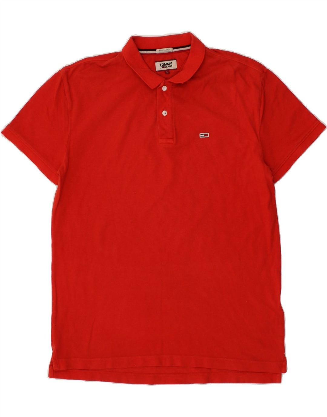 TOMMY HILFIGER Mens Regular Fit Polo Shirt Large Red Cotton Vintage Tommy Hilfiger and Second-Hand Tommy Hilfiger from Messina Hembry 
