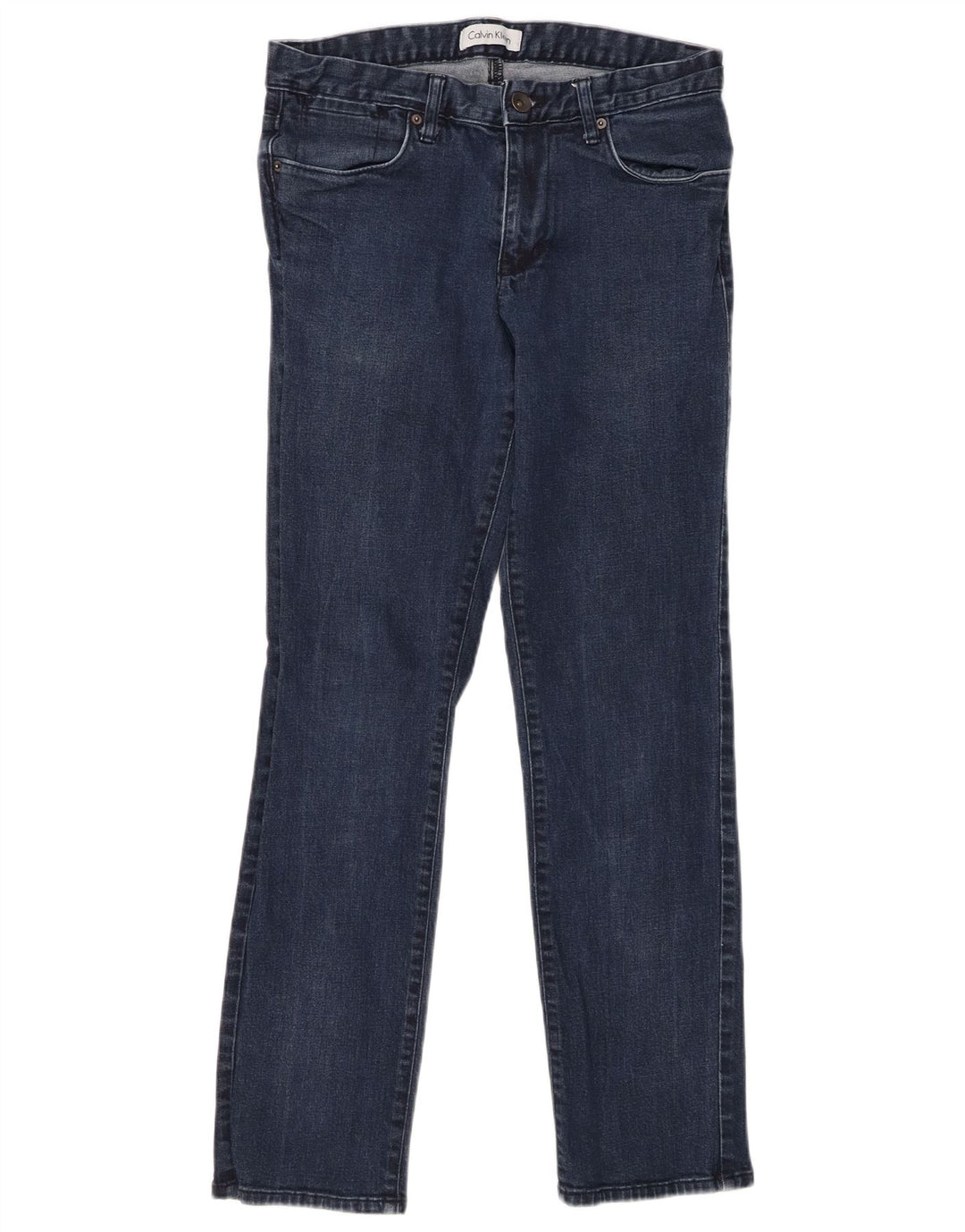 CALVIN KLEIN Damen Straight Jeans W30 L30 Marineblaue Baumwolle