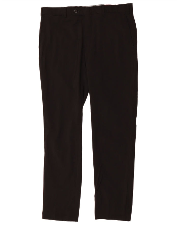 MASSIMO DUTTI Herren Slim Anzughose EU 44 Large W34 L31 Schwarze Wolle