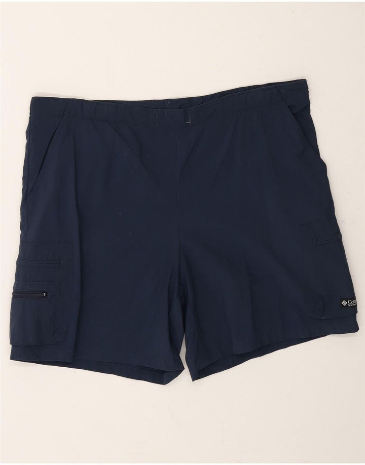 COLUMBIA Womens Cargo Shorts Medium W36 Navy Blue Nylon Vintage Columbia and Second-Hand Columbia from Messina Hembry 
