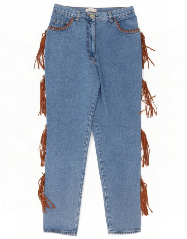 Ermanno Daelli Damen Western-Jeans mit hoher Taille, Größe 46, Größe L, W30, L30, Blau