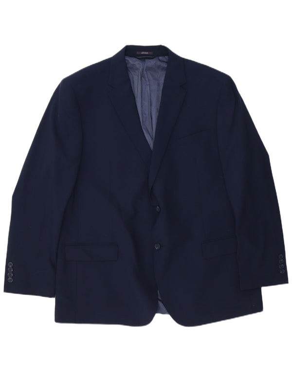 Marks & Spencer Herren-Blazer, lang, mit 2 Knöpfen, UK 48 4XL, marineblaue Wolle