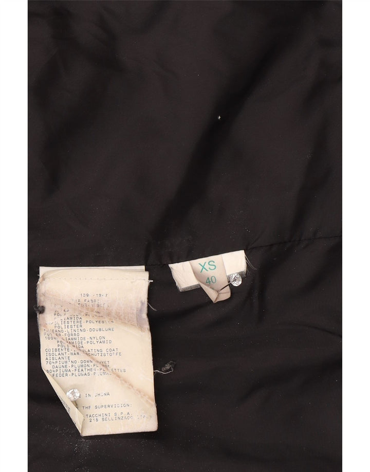 Sergio Tacchini Damen Wattierte Jacke mit Kapuze UK 6 XS Schwarz Polyamid