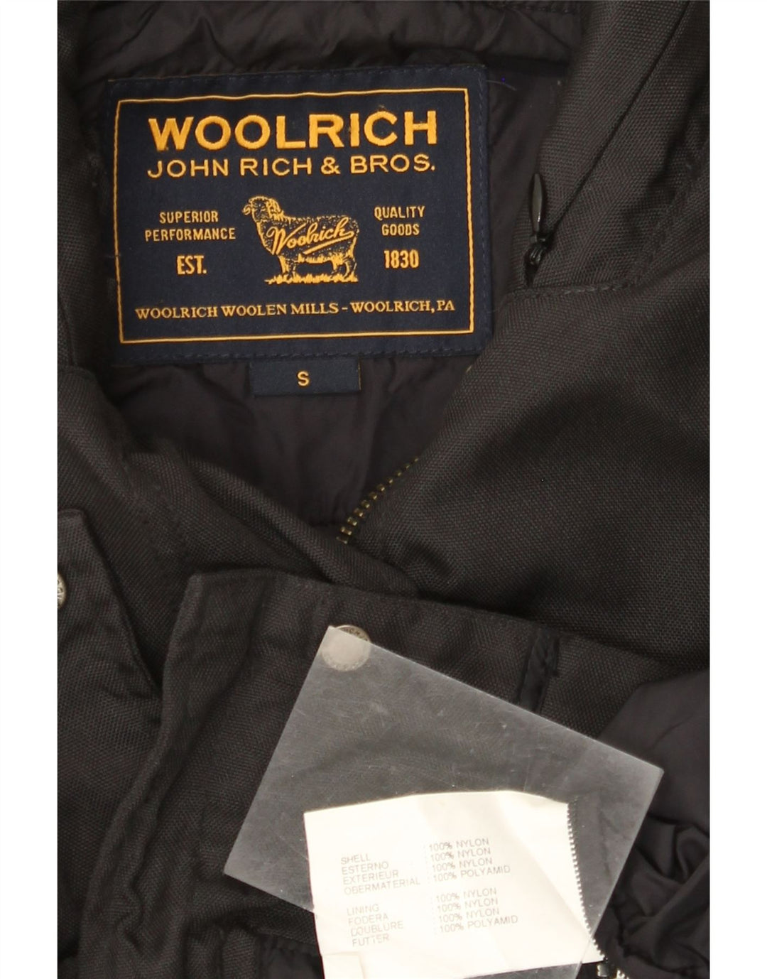 WOOLRICH Damen Utility-Jacke UK 10 Small Schwarz Nylon