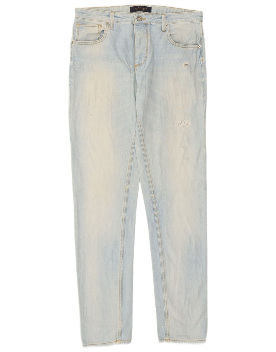 Zara Herren Straight Jeans EU 40 Medium W31 L33 Blaue Baumwolle