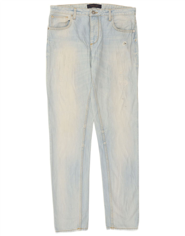 Zara Herren Straight Jeans EU 40 Medium W31 L33 Blaue Baumwolle