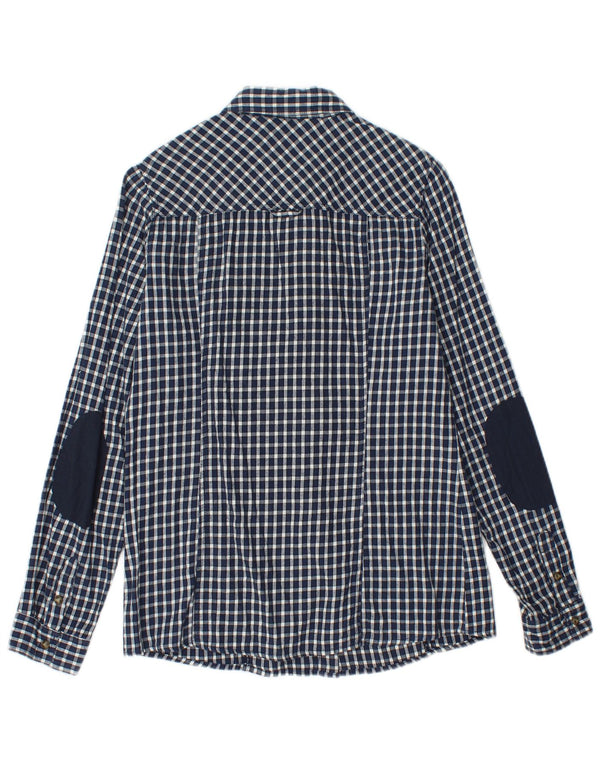 BRUGI Damen-Hemd UK 12, mittelmarineblau, Gingham-Baumwolle