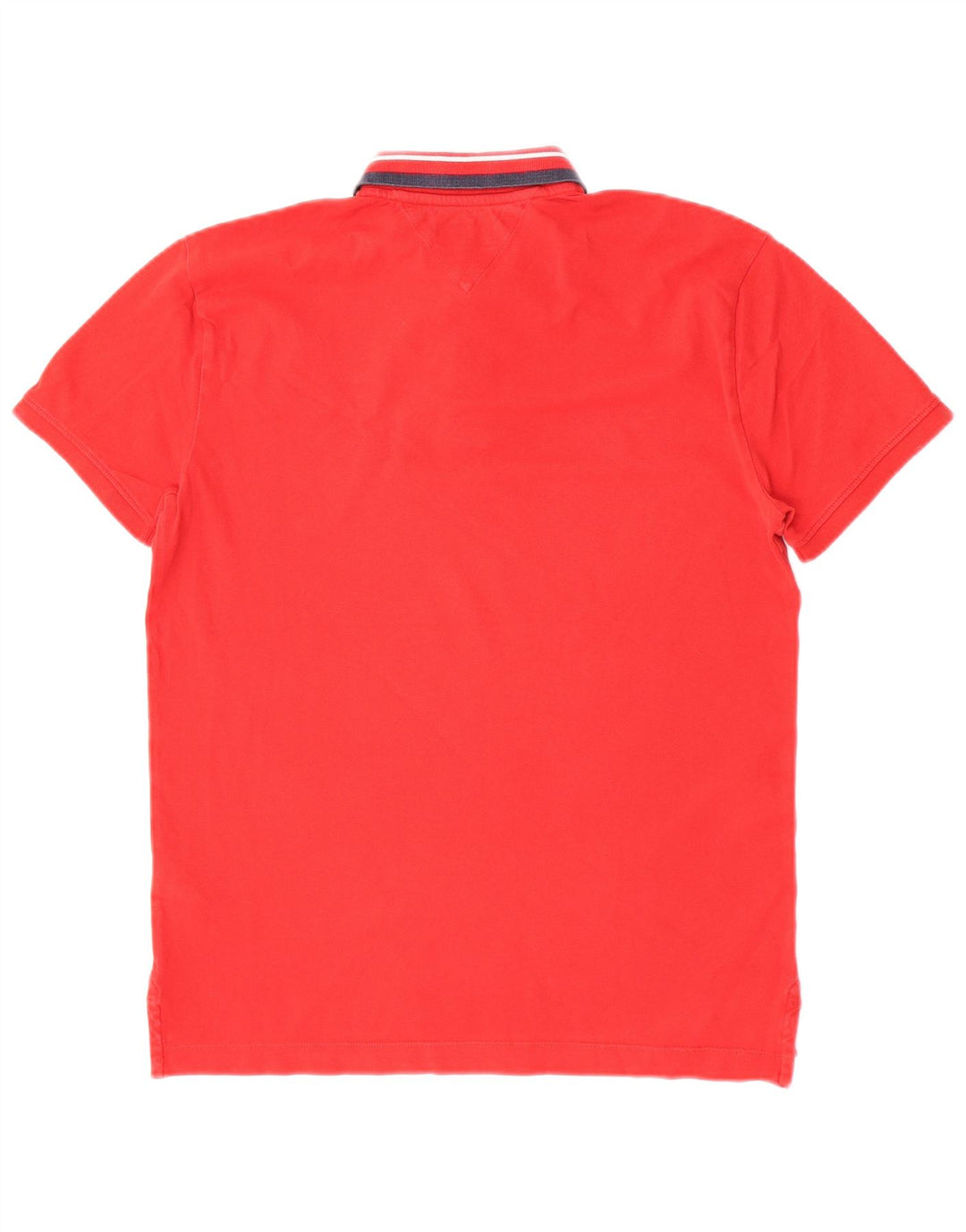Tommy Hilfiger Herren-Poloshirt, mittelrot, gestreift, Baumwolle