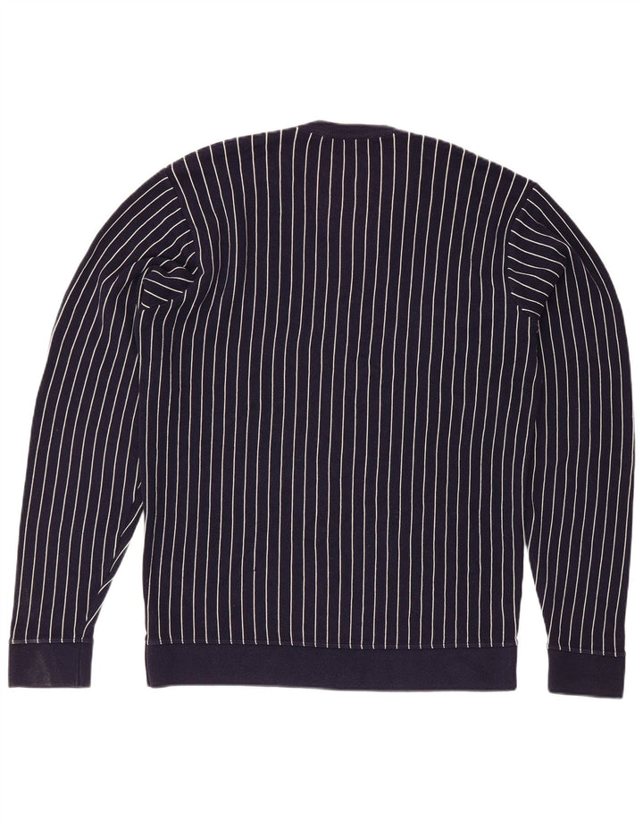 Lacoste Herren-Pullover mit V-Ausschnitt, Größe 4, mittelgroß, marineblau gestreift
