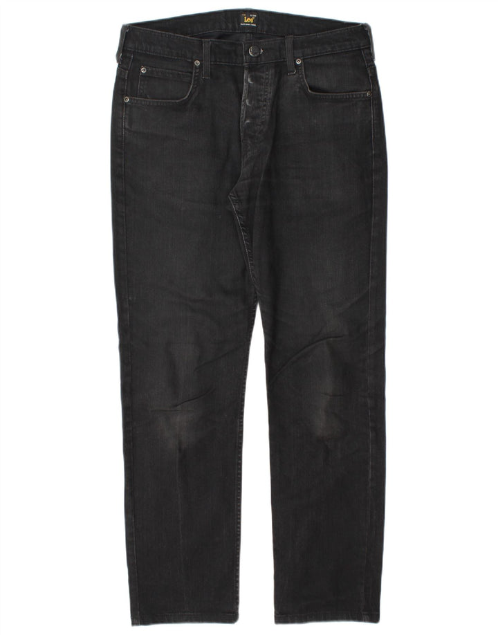 LEE Herren Powell Slim Jeans W32 L30 Schwarze Baumwolle