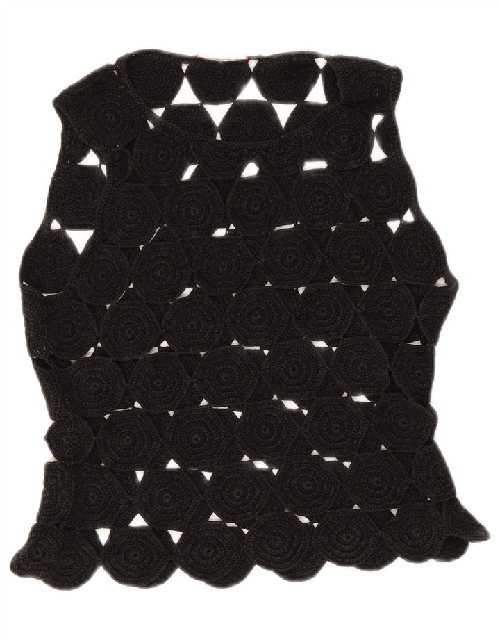 Max & Co. Damen Ärmelloses Häkel-Crop-Top UK 10 Small Schwarz