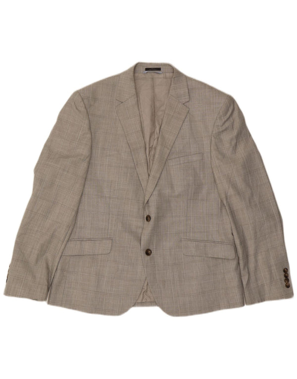 Marks & Spencer Maßgeschneiderte Herren-Blazerjacke mit 2 Knöpfen, Gr. 42, groß, grau kariert