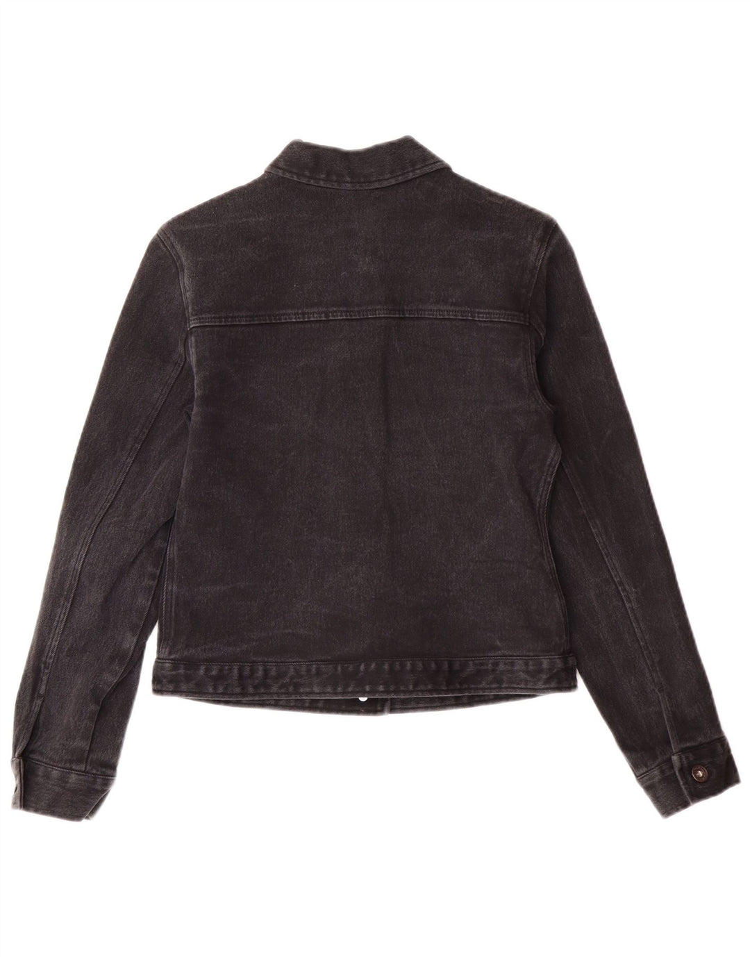 Dkny Womens Petite Denim Jeansjacke UK 6 XS Black Cotton Classic