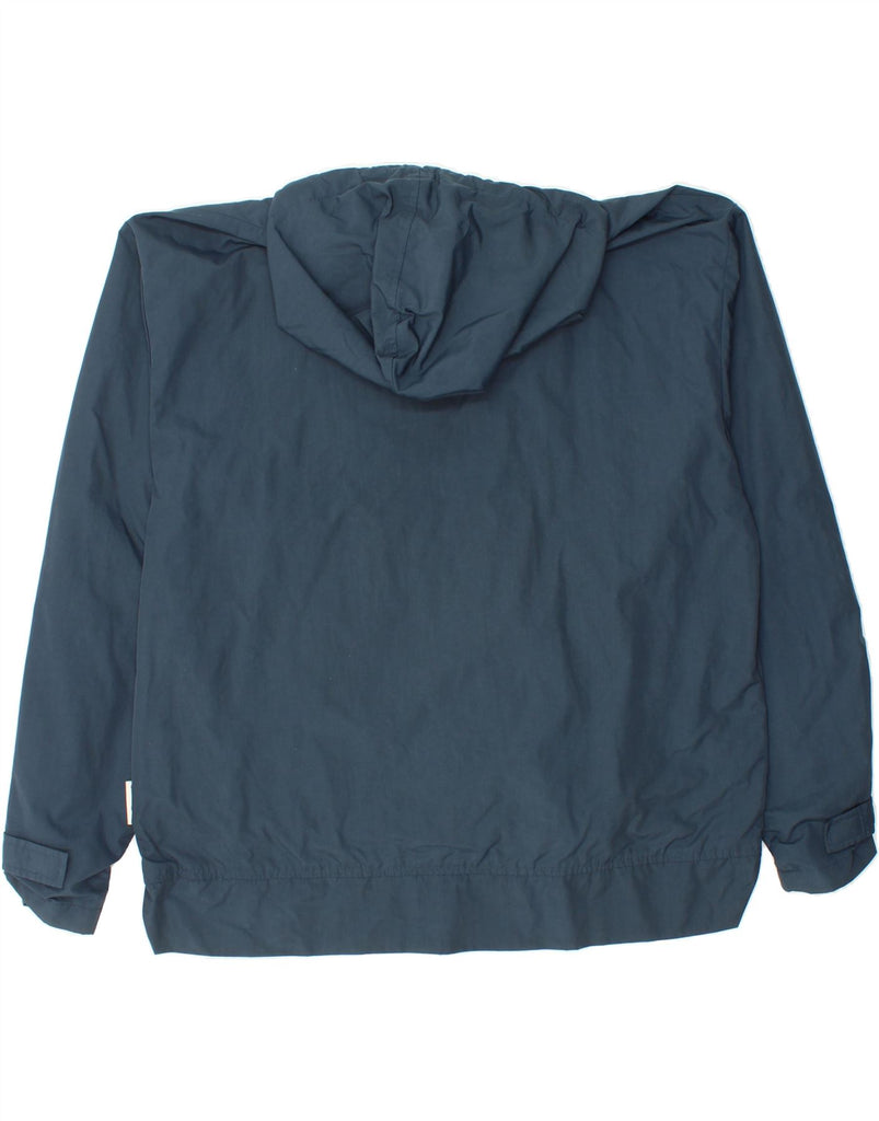FISHBONE Mens Hooded Pullover Rain Jacket UK 38 Medium Navy Blue Nylon Vintage Fishbone and Second-Hand Fishbone from Messina Hembry 