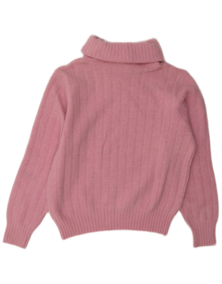 Vintage Damen Rollkragenpullover Pullover UK 14 Mittelrosa