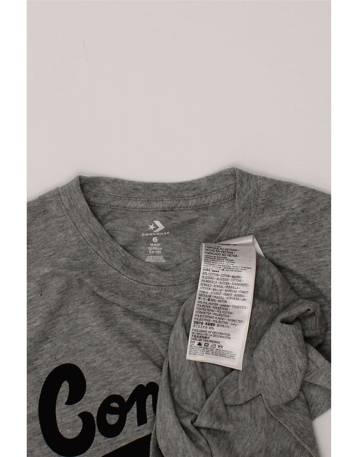 Converse Grafik-T-Shirt für Jungen, 5–6 Jahre, mittelgraue Baumwolle