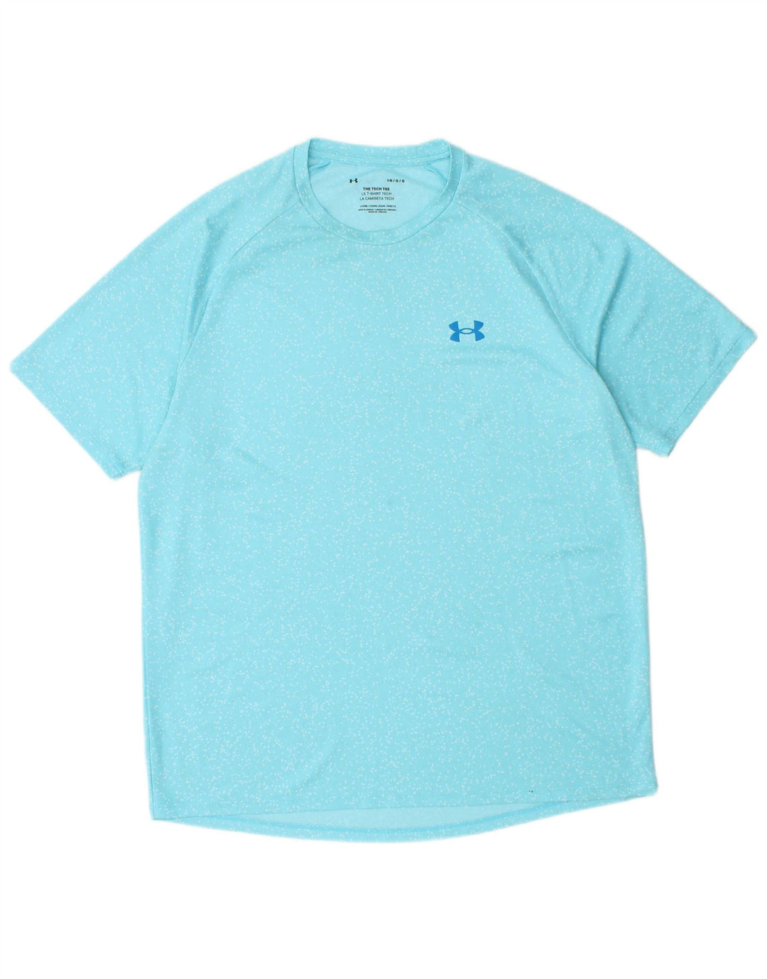UNDER ARMOUR Mens T-Shirt Top Large Blue Flecked