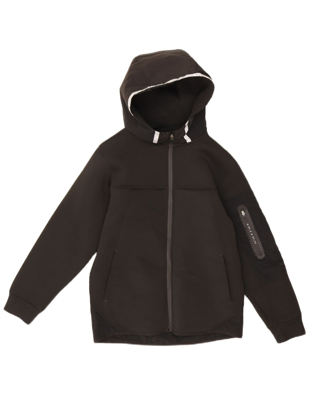 Zara Jungen-Regenjacke mit Kapuze, 11–12 Jahre, schwarzes Polyester