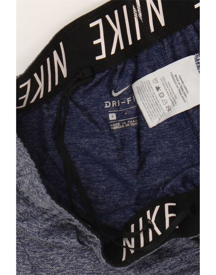Nike Damen Dri Fit Sport Shorts UK 10 Small Blau geflecktes Polyester