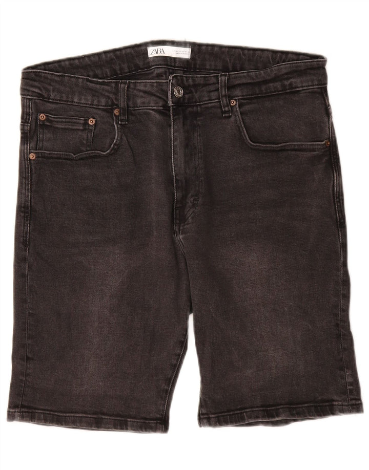 ZARA Herren Jeansshorts EU 46 XL W36 Graue Baumwolle