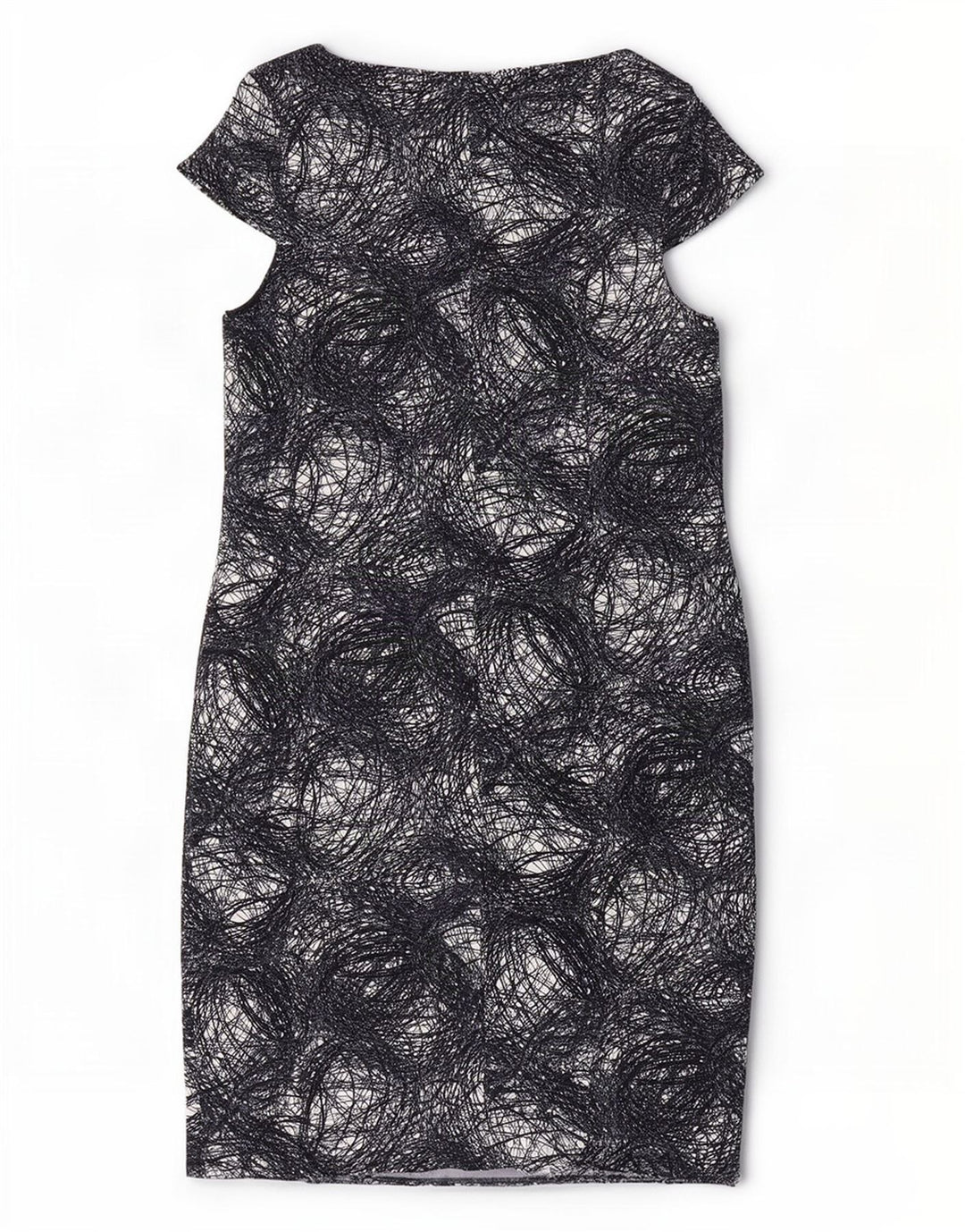 Marks & Spencer Damen Etuikleid mit abstraktem Muster UK 20 2XL Schwarz