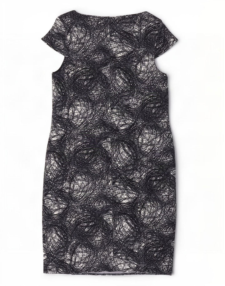 Marks & Spencer Damen Etuikleid mit abstraktem Muster UK 20 2XL Schwarz