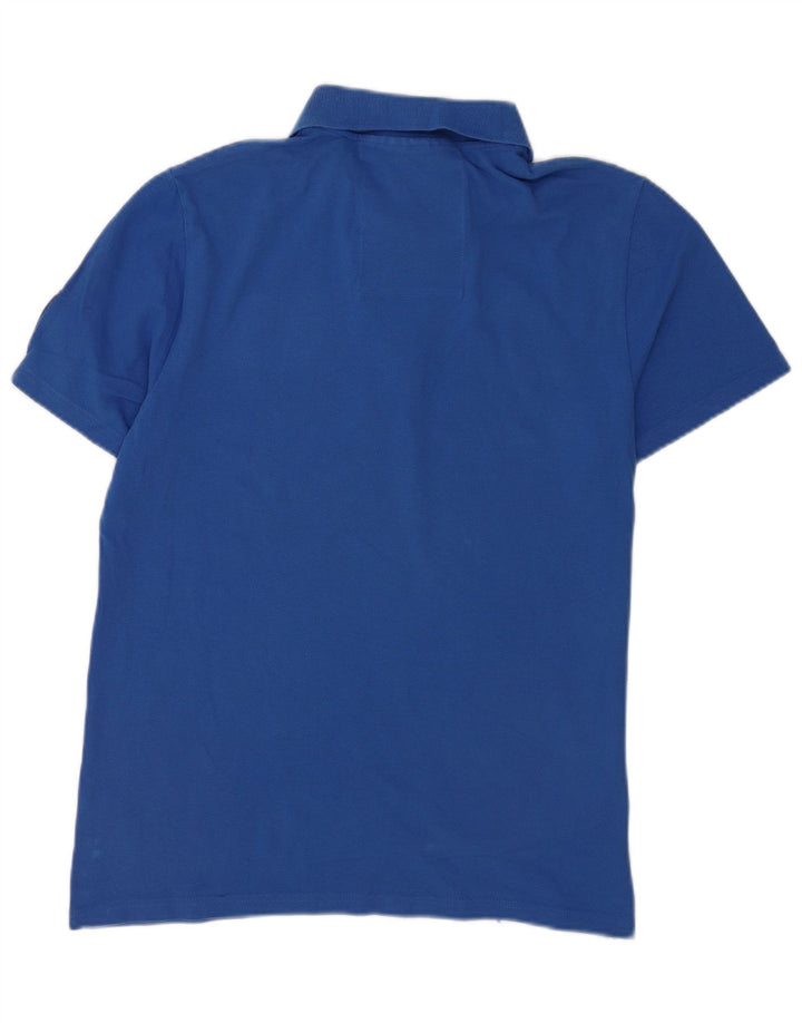 Puma Herren-Poloshirt mit Grafik, mittelblaue Baumwolle