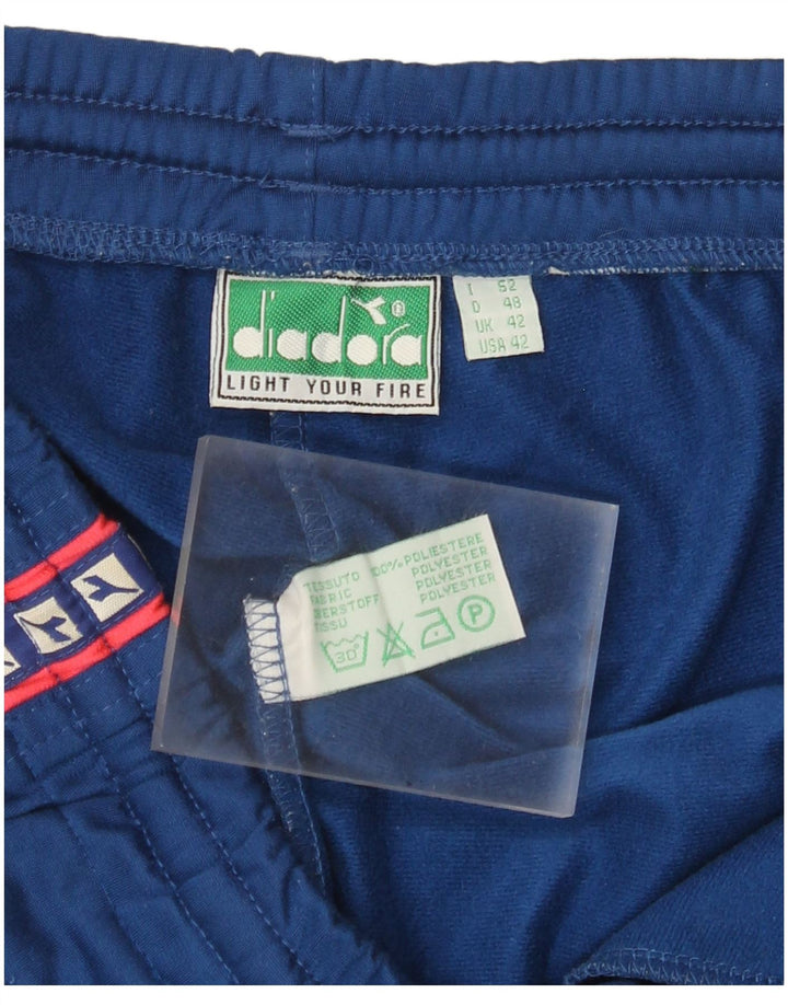 Diadora Herren-Trainingshose mit Grafik, UK 42, Größe L, blau, Polyester