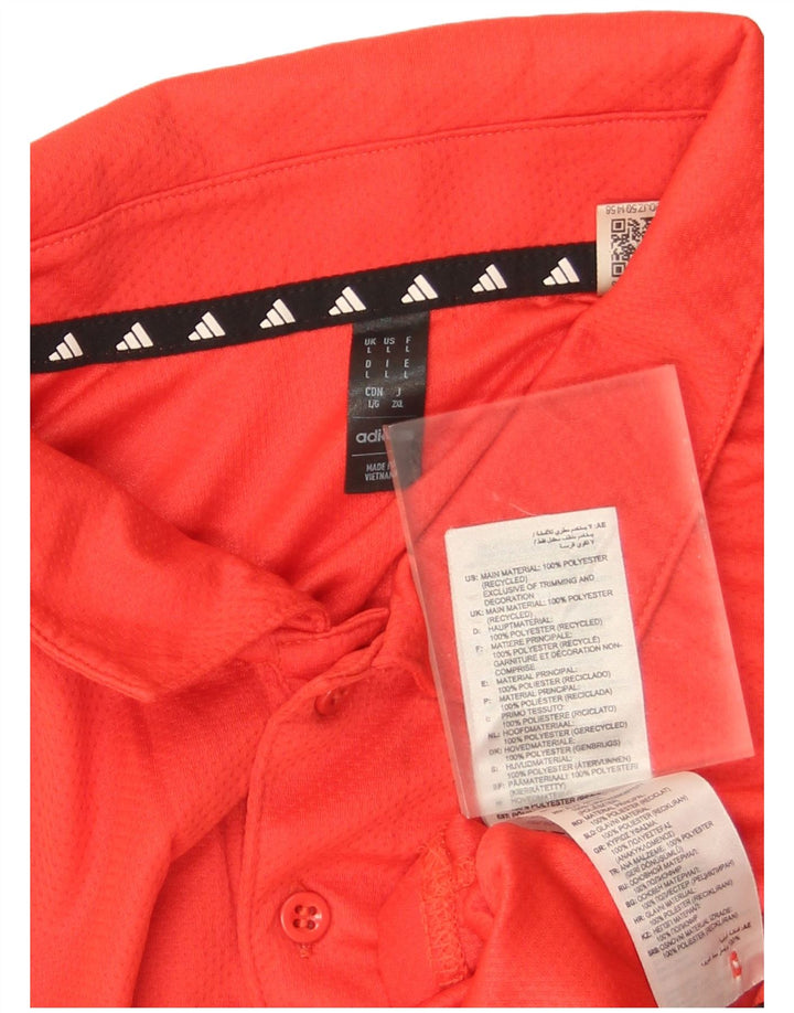 Adidas Herren Poloshirt Großes rotes Polyester