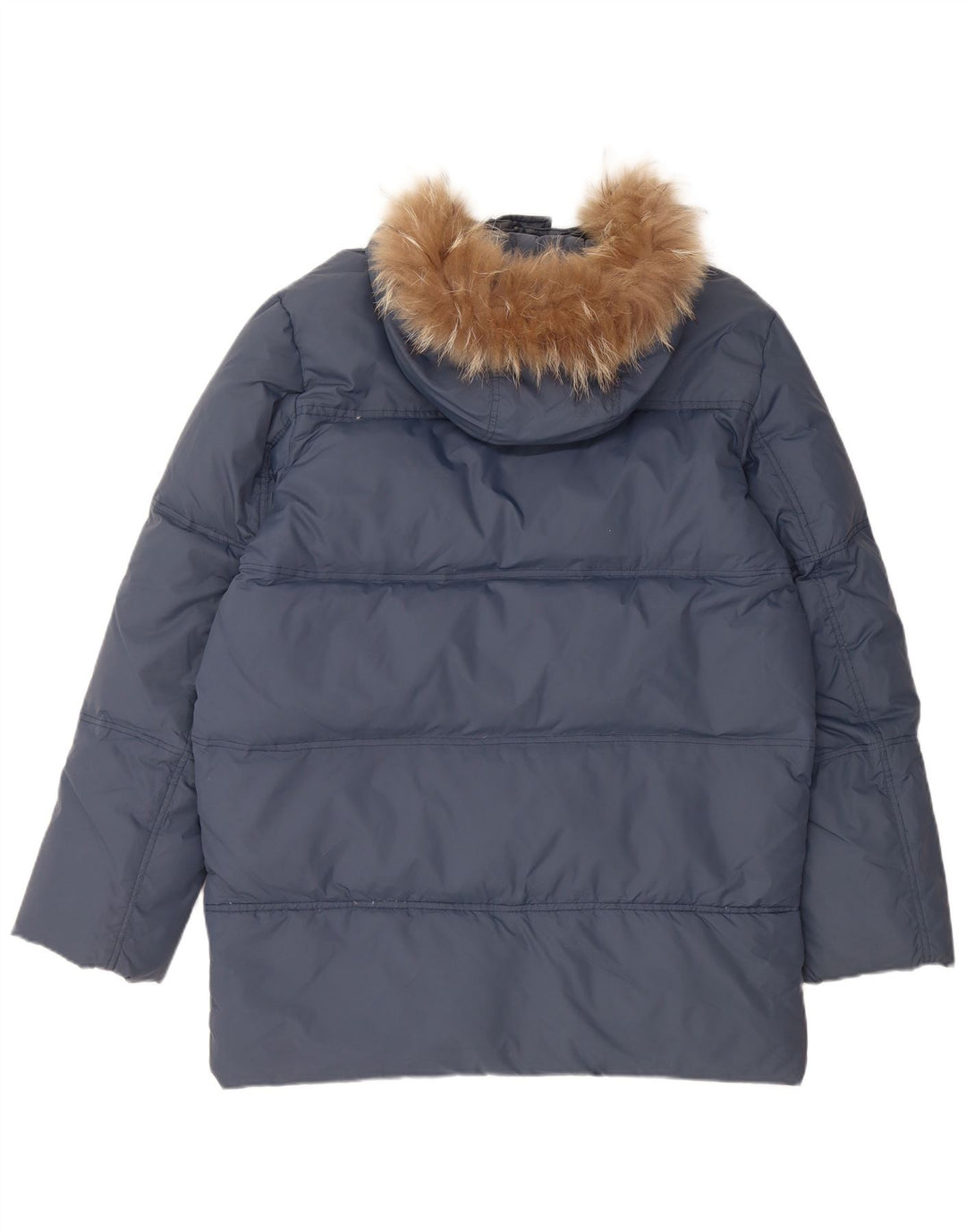 VINTAGE Herren Loose Fit Kapuzen-gepolsterter Mantel UK 36 Kleines blaues Nylon