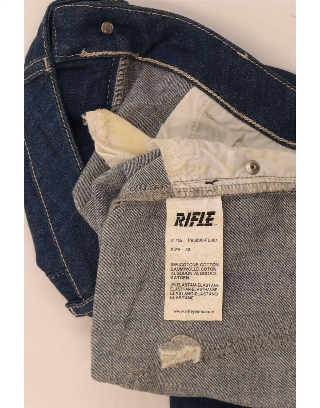 Rifle Damen Slim Jeans W32 L31 Blaue Baumwolle